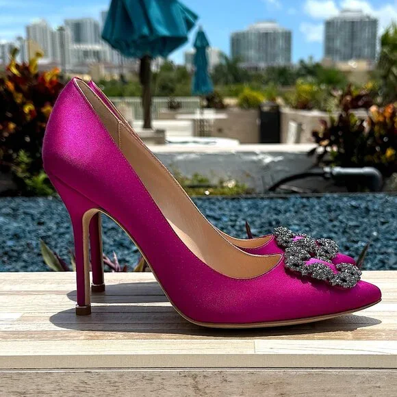 Manolo Blahnik Hangisi Women's Shoes Heels Brand New - Picture 5 of 14